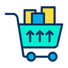 Lineal color Delivery box Trolley icon