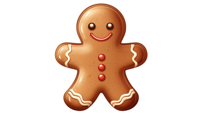 A cute gingerbread man cookies with smile PNG Transparent