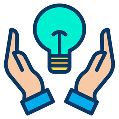 Lineal color  Hand Light bulb icon