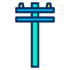 Lineal color  energy pole icon