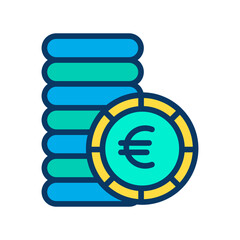 Lineal color Euro Coins icon