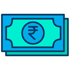 Lineal color Rupees Notes icon