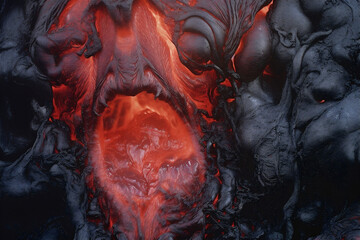 Surface red textured lava magma pattern background