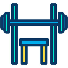 Lineal color Bench press icon