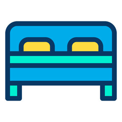 Lineal color Valentine Bed icon