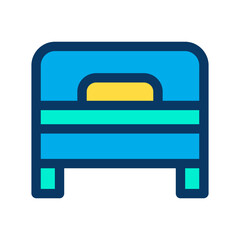Lineal color Single Bed icon