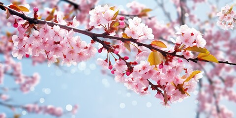 Obraz premium The beautiful cherry blossom background can be used as a background for greetings, invitations, wallpapers, posters, etc