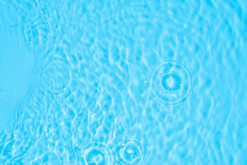 Abstract transparent water shadow surface texture natural ripple on blue background