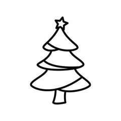 Christmas tree icon. Vector illustration of pine tree 