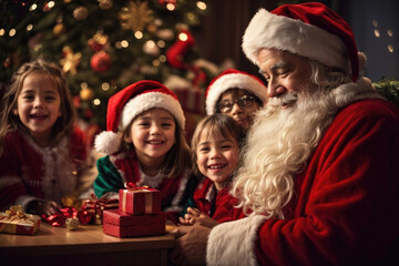 Fototapeta na wymiar photo of santa claus on various background blessed Christmas Eve