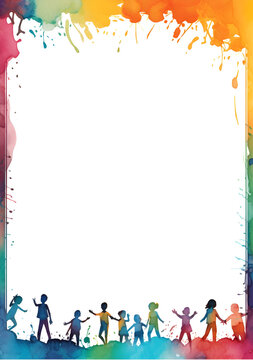 Frame with children and youth, Children or youth day frame, kids on a frame