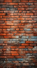 Obraz premium a brick wall. red color, wide panorama of masonry. Background of old vintage brick wall. texture brickwork concept