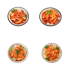 set of kimchi watercolor illustrations for printing on baby clothes, pattern, sticker, postcards, print, fabric, and books