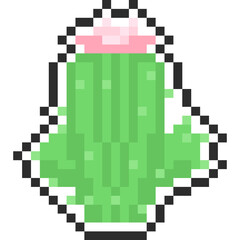 Pixel art cartoon cactus icon