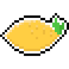 Pixel art cartoon lemon icon