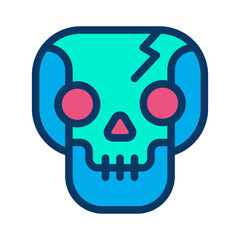 Lineal color Skull head icon