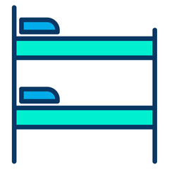 Lineal color Bunk bed icon