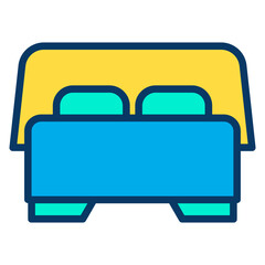 Lineal color Valentine Bed icon
