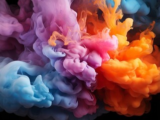 Digital art of multicolor smoke in various colors generative ai