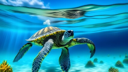 turtle swimming in the water