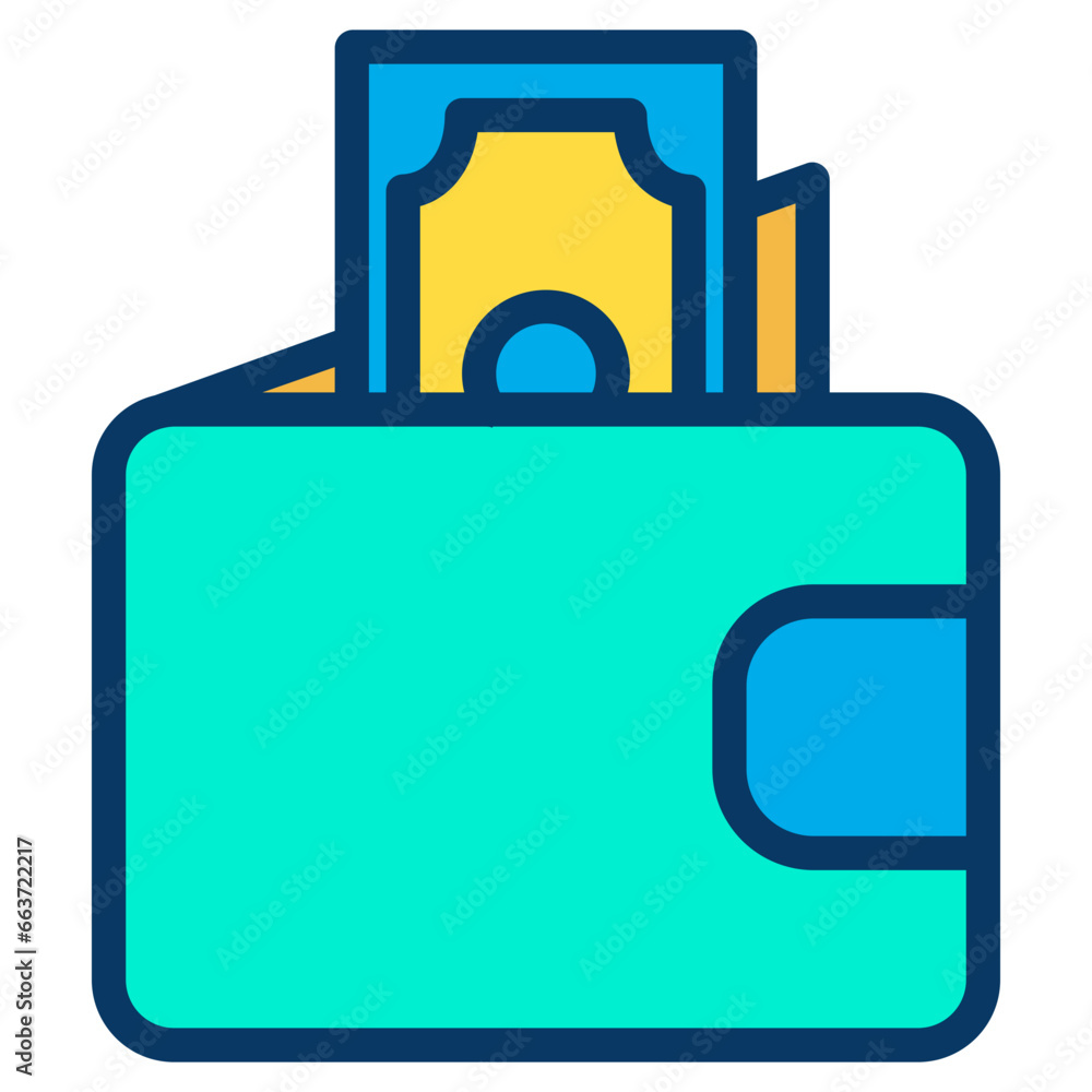 Poster lineal color wallet icon