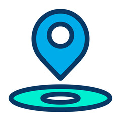 Lineal color school map icon