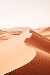 Tranquil desert dunes landscape with sandy waves and endless beauty, perfect for a calming and vast view.
