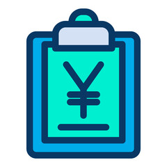 Lineal color Yen Clipboard icon