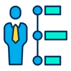Lineal color Business Head Timeline icon