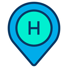 Lineal color school map icon