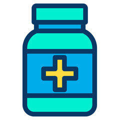 Obraz premium Lineal color Drug pill Box icon