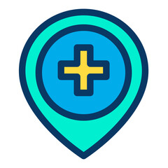 Obraz premium Lineal color Heart Location icon