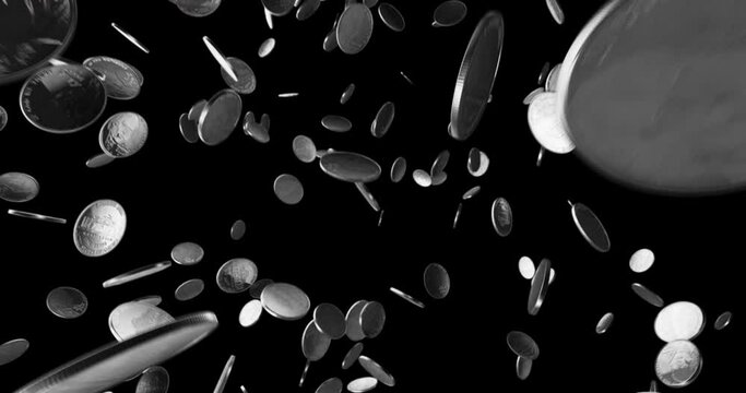 Dollar dimes coins falling