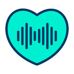 Obraz premium Lineal color Love Music icon