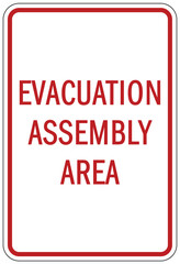 Evacuation assembly area sign 