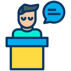 Lineal color Conference speech icon