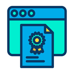 Lineal color Web Certificate icon