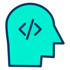 Lineal color Code Head icon