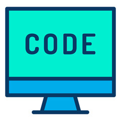 Lineal color Monitor Code icon
