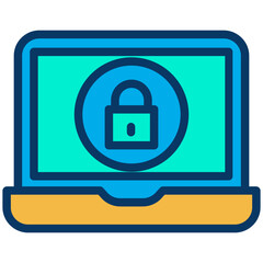 Obraz premium Lineal color Laptop Password icon