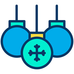 Lineal color Christmas Ball icon