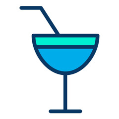 Lineal color Valentine Drink icon