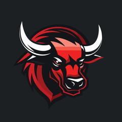 a rampaging bull with modern vector-style logo, evoke a sense of power and courage. Vector illustration AI eps file