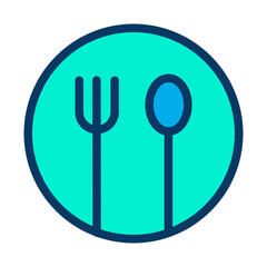 Lineal color dinner icon