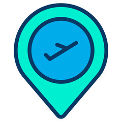 Lineal color Flight Location map icon