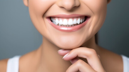 Obraz premium close up teeth of a woman smiling