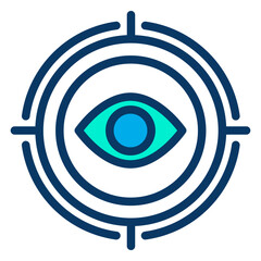 Lineal color Valentine Eye icon