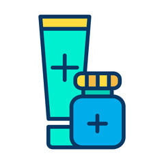 Lineal color Medicine cream icon