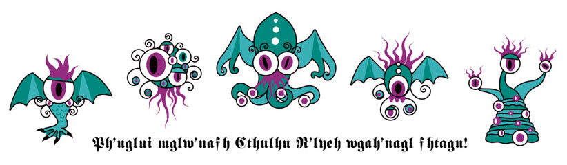 P'tits anciens Lovecraft CTHULHU Tas de petits monstres V2 14