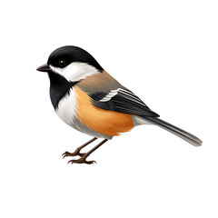 Chickadee isolated on transparent background
